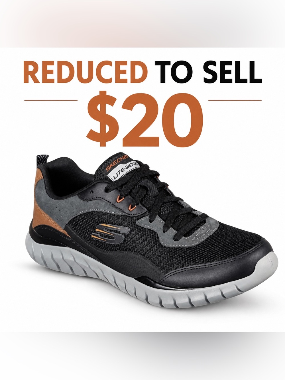 Skechers Men's Overhaul Betley Casual Walking Sneakers.Brown Air Cooled Size 9